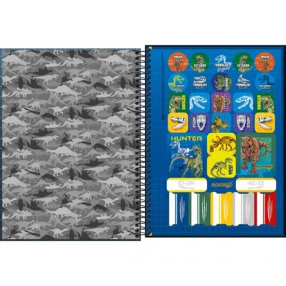 Caderno Esp Univ CD 80 Fls Verde T-Rex Raptor Tilibra