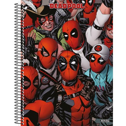 Caderno Espiral Univ CD 80fls Vermelho Deadpool São Domingos