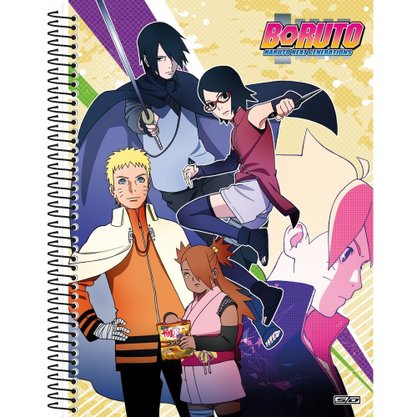 Caderno Espiral Univ CD 80fls Amarelo Boruto São Domingos
