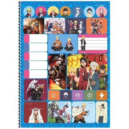 Caderno Espiral Univ CD 80fls Amarelo Boruto São Domingos