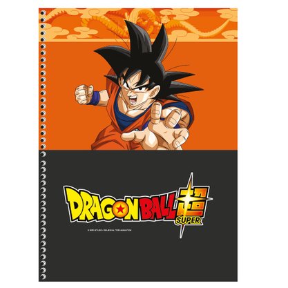 Caderno Espiral Univ CD 80fls Preto Goku Dragon Ball SD