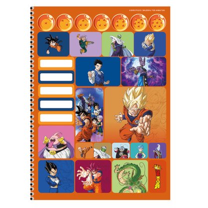 Caderno Espiral Univ CD 80fls Preto Goku Dragon Ball SD