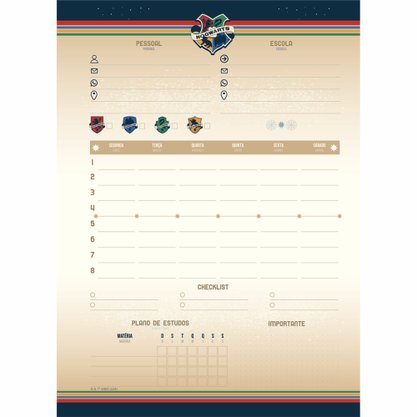 Caderno Espiral Universitário Capa Dura 96 Fls Harry Potter Colorido Animais Tilibra