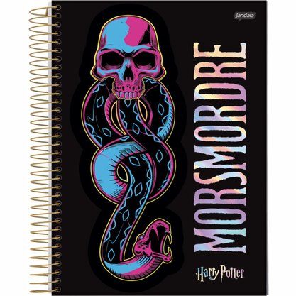 Caderno Espiral Universitário Capa Dura 96 Fls Harry Potter Pink Marca Da Morte Tilibra