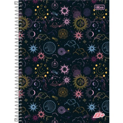 Caderno Espiral Univ CD 96fls Preto Universo D+ Tilibra