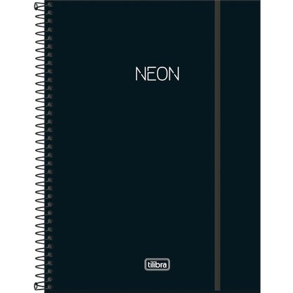 Caderno Espiral Univ 80fls Preto Neon Tilibra