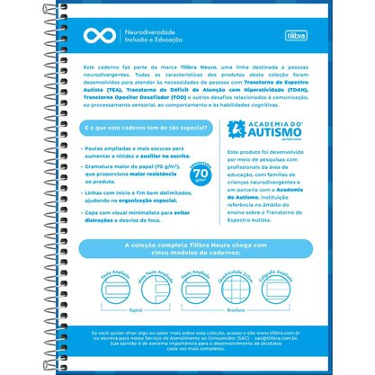 Caderno Esp Univ Pauta Ampli 80Fls Neurodiversidade Tilibra