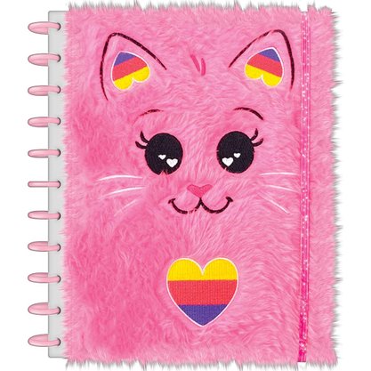 Caderno Inteligente Tilidisco Universitário 160 Folhas Rosa Pelúcia Purrfect Cat Tilibra