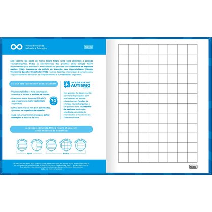 Caderno Quadr 2x2 Broch Univ CD 40Fls NeuroTilibra