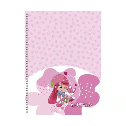 Caderno Universitário 80 Folhas Rosa Moranguinho Moranguinho Animativa