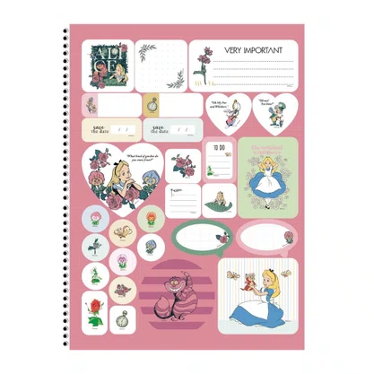 Caderno Universitário Capa Dura 160 Folhas Preto The Original Alice Animativa