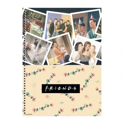 Caderno Universitário Capa Dura 80 Folhas Rosa Friends *Inclui Pôster Animativa