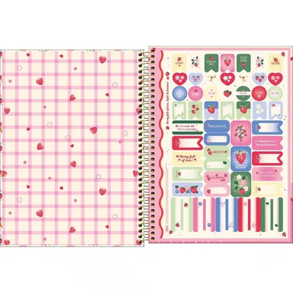 Caderno Univ CD Be Berry Rosa Morangos 80 Fls Tilibra
