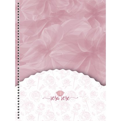 Caderno Universitário Espiral 80 Folhas Ondas Rosa Rose Animativa