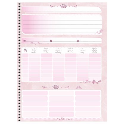 Caderno Universitário Espiral 80 Folhas Ondas Rosa Rose Animativa