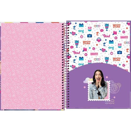 Caderno Univ Esp Capa Dura 80 Fls Azul Luluca Tilibra