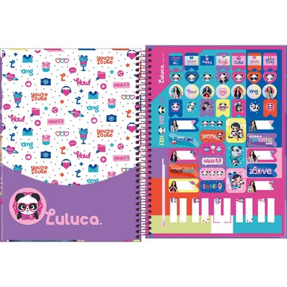 Caderno Univ Esp Capa Dura 80 Fls Azul Luluca Tilibra