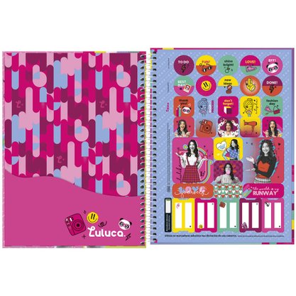 Caderno Univ Esp CD 80 Fls Verde e Rosa Luluca Tilibra