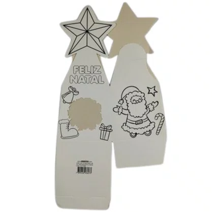 Caixa Mini Panetone Para Colorir 5 Unidades Natalino Kaixote