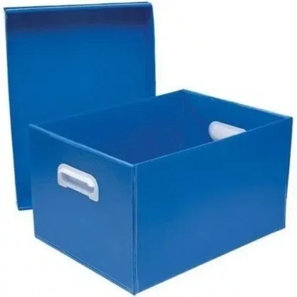 Caixa Organizadora Plástica Grande Azul Polibras