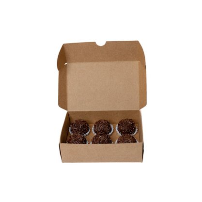 Caixa para 06 Doces Sem Visor Kraft Unidade Conceito