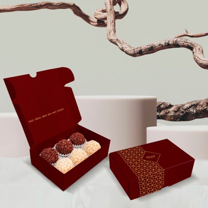 Caixa para 06 Doces Sem Visor Marrom Malbec Unidade Conceito