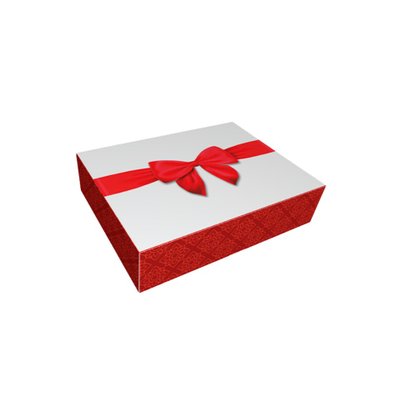 Caixa para 12 Doces Sem Visor Laço Vermelho Unidade Conceito