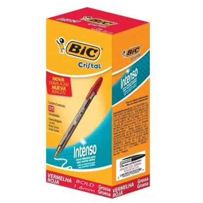 Caneta BIC Cristal 1,6 mm Vermelha Bold