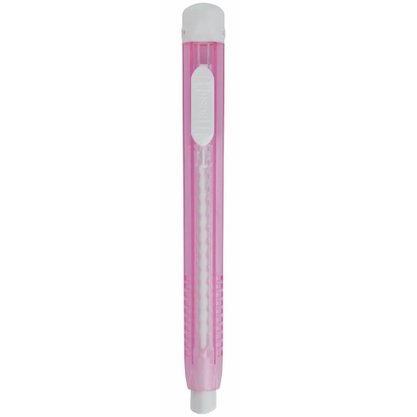 Caneta Borracha Triangular Grip + Refil Push Rosa Tris