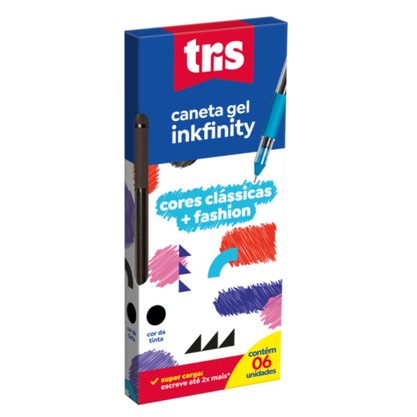 Caneta em Gel 0,6mm Preto Inkfinity Tris