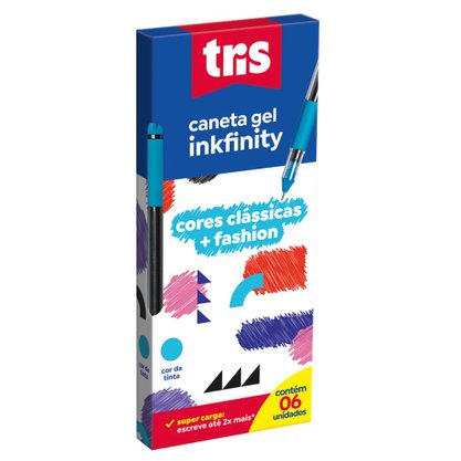Caneta em Gel 0,7mm Azul Claro Inkfinity Tris
