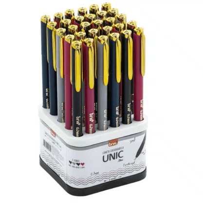 Caneta Esferografica 0,7 Unic Slim Ca 0059 Brw Cinza