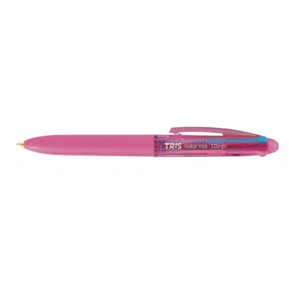 Caneta Esferográfica 1.0mm 4 Cores Rosa Color Mix Tris