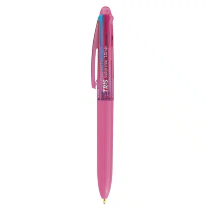 Caneta Esferográfica 1.0mm 4 Cores Rosa Color Mix Tris