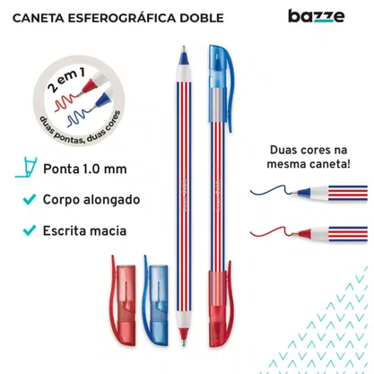Caneta Esferográfica Duas Cores Doble Bazze