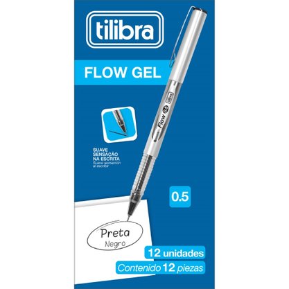 Caneta Gel 0.5mm Preto Flow Gel Tilibra