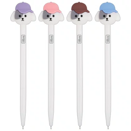 Caneta Gel 0.5mm Retrátil Marrom Dogs Tilibra