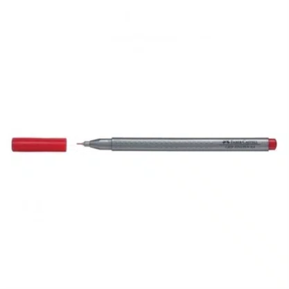 Caneta Grip Ponta Fina Vermelha Faber Castell