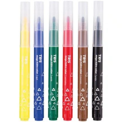 Caneta Hidrocor 6 Cores Mega Hidrocolor Tris