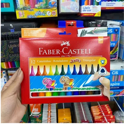 Caneta Hidrocor Jumbo 12 Cores Faber-Castell