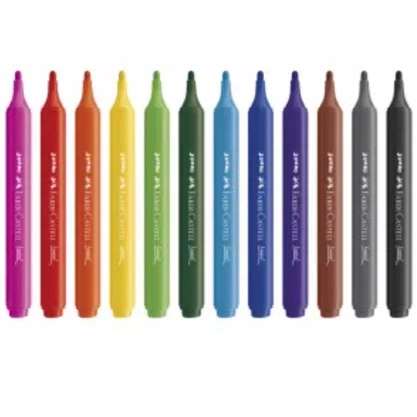 Caneta Hidrocor Jumbo 12 Cores Faber-Castell