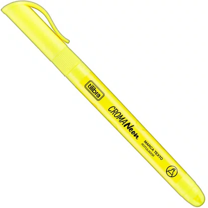 Caneta Marca Texto Croma Neon Amarelo Tilibra