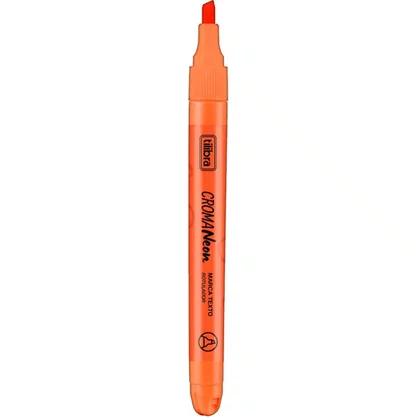 Caneta Marca Texto Croma Neon Laranja Tilibra