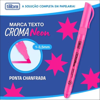 Caneta Marca Texto Croma Neon Rosa Tilibra