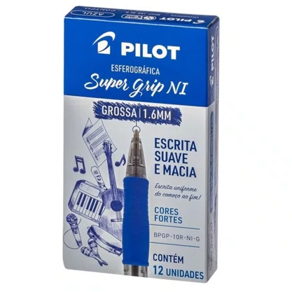 Caneta Pilot Super Grip 1.6 Azul