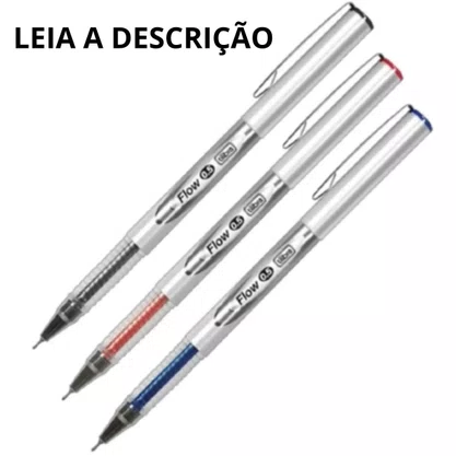Caneta Tilibra Flow Gel Azul/Preta/Vermelha 0,5mm