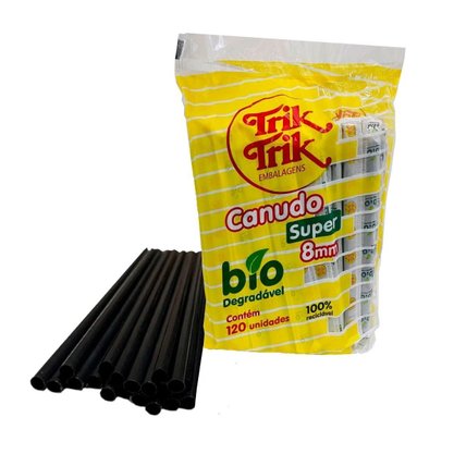 Canudo Milk Shake Grosso Sache 08mm Trik Trik C/ 100un