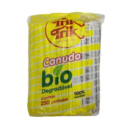 Canudo Milk Shake Preto C/ 250un Trik Trik