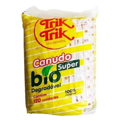 Canudo Vitamina Extra Grosso Trik Trik C/ 120un