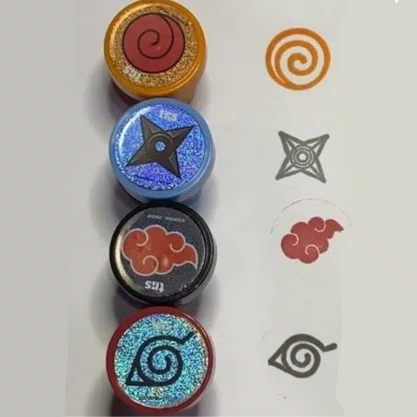 Carimbo Divertidos Vermelho Konoha Naruto Tris